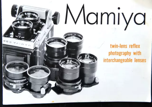 Brochure for Mamiya Interchangeable Lens TLR Cameras and Accessories