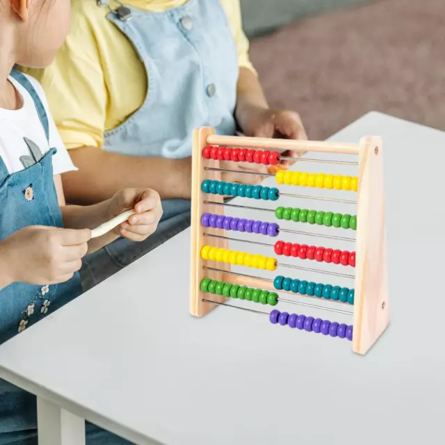 Rainbow Abacus with 100 Beads Development Toy 10 Row Counting Frame for Gift