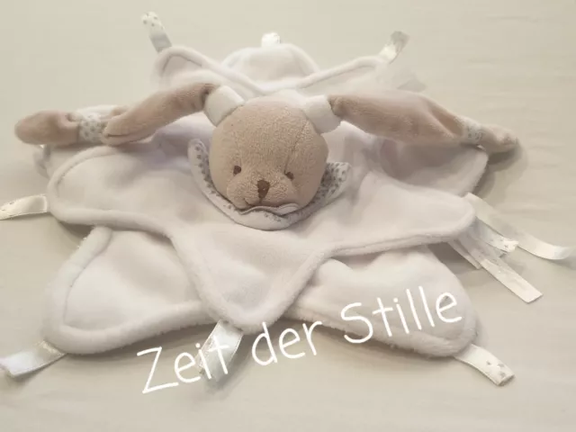 DOUDOU ET COMPAGNIE Schmusetuch Kuscheltuch Hase weiß / beige