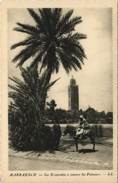 CPA AK MAROC MARRAKECH La Koutoubia a travers (10873)