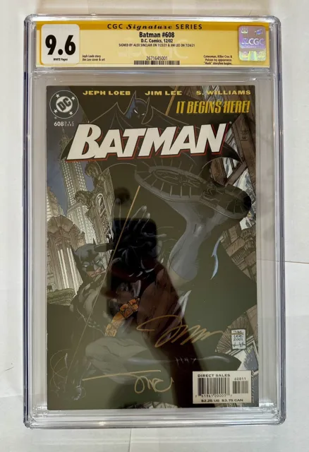 Batman #608 1st Print CGC 9.6 SS - Signed by Jim Lee & Alex Sinclair  - DC