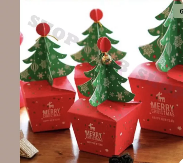 Candy Gift Apple Gift Cupcakes Dessert Pack Box Christmas Tree Xmas Bags Bell X1