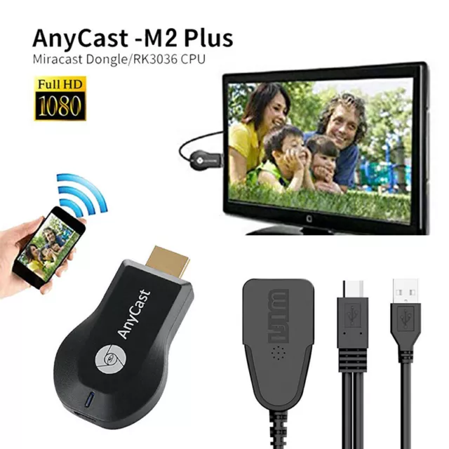 4K AnyCast M2 Plus WiFi Display Dongle HDMI Media Player Streamer TV Cast St ZF