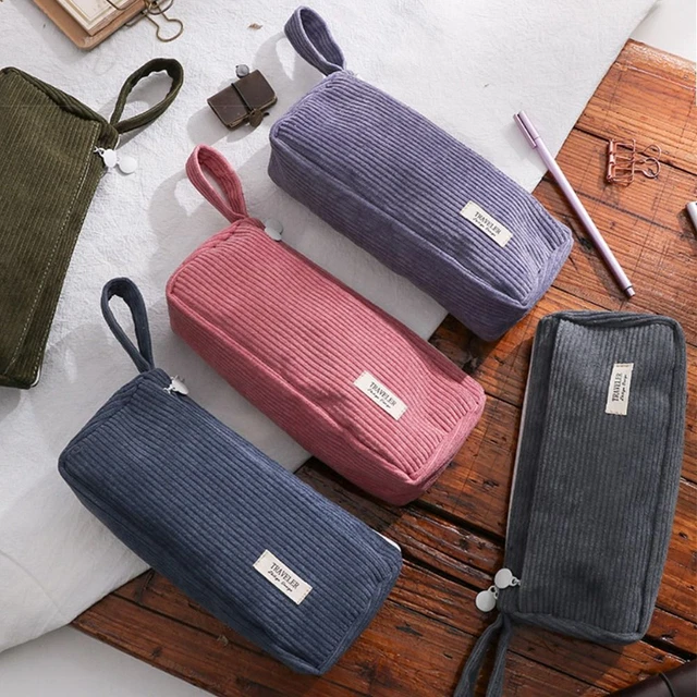 Velours côtelé Papeterie Sac Pochette de stockage Stylo Sac Étui à crayons
