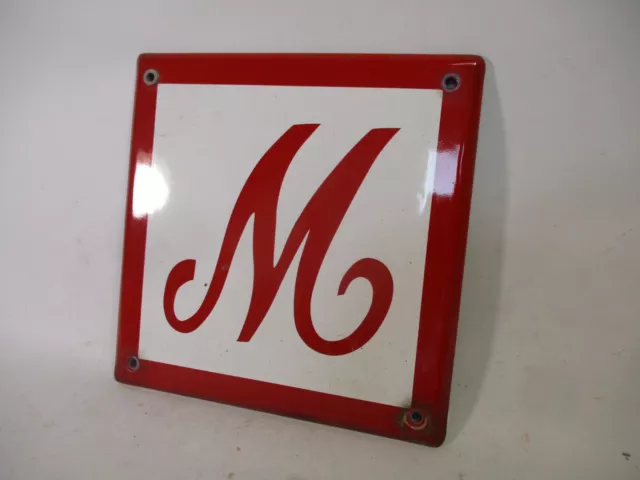 Eisenbahn Emailschild Blechschild Signal ZS-2 -M-Tafel Lok Reichsbahn Mündlich