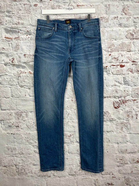 Lee Jeans W32 L32 Mens Daren Mid Blue Stretch Zip Fly Straight Leg Unisex Pant