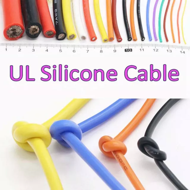 Câble silicone UL 2/4/6/7/8/10/11/13/14/15/16/17/20/24/26/30 AWG 0,08 mm