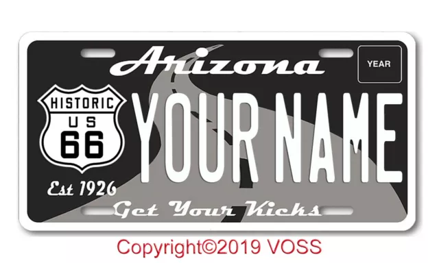 ARIZONA Historic NEW Route 66 License Plate ANY TEXT YOUR NAME Custom Car AZ