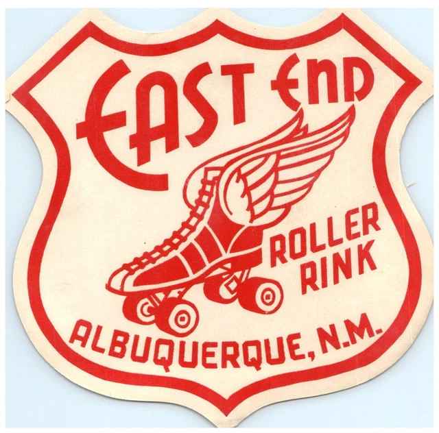 ORIGINAL VINTAGE 1940S Roller Skating Rink Sticker East End Albuquerque