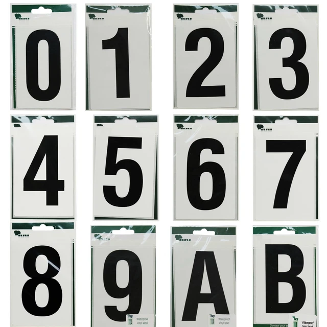 IVY STATIONERY WHEELIE Bin House Number Letter Self Adhesive Stickers