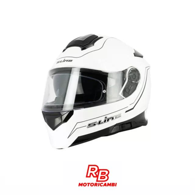 CASCO HELMET MODULARE MOTO S-LINE S550 BIANCO / NERO + PINLOCK Taglia S