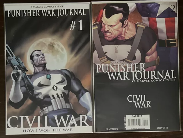 Punisher War Journal #1 2 NM- 9.2 CIVIL WAR MARVEL COMICS 2007 MATT FRACTION