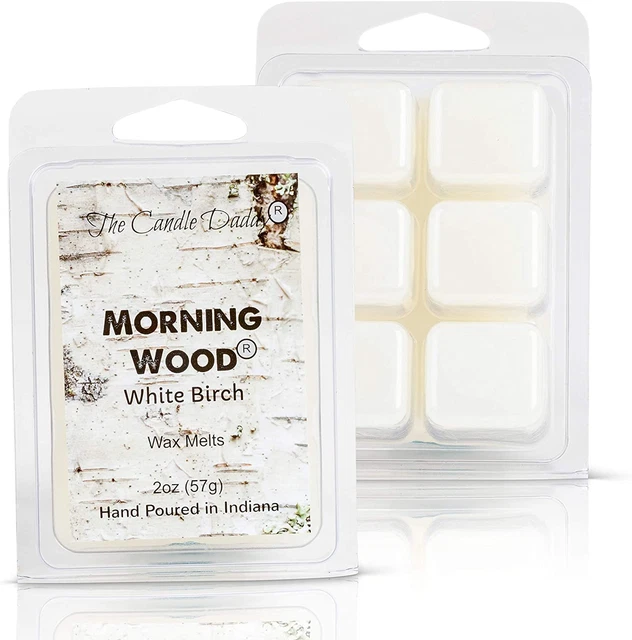 Morning Wood - Funny- White Birch Scented Wax Melt - 2 Ounce - 6 Cubes - 1 Pack