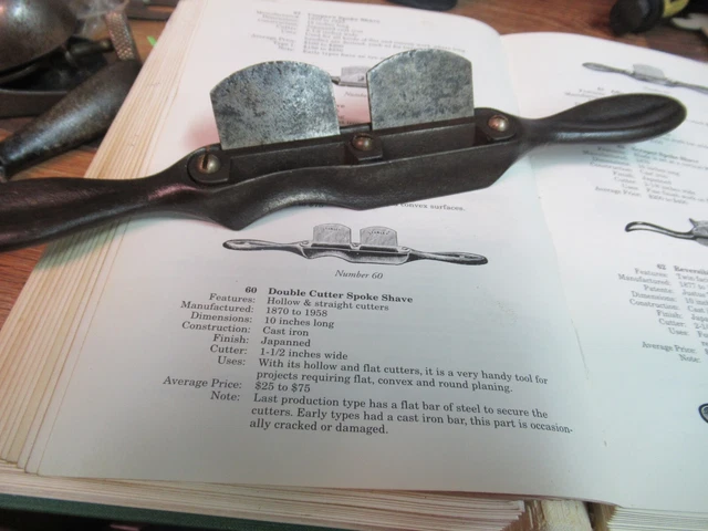 Vintage Stanley No 60 Double Iron Spoke Shave Plane Marked Rule Original Tool