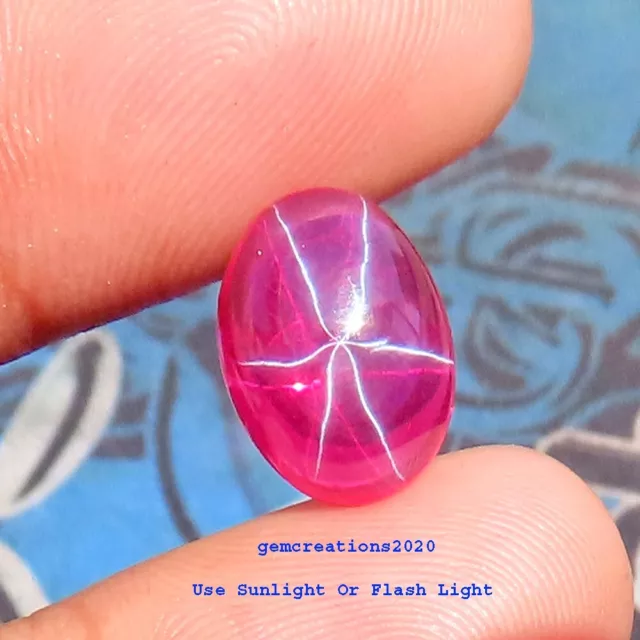 PINK STAR RUBY SAPPHIRE 7.90 Cts. (9X13X4 MM) OVAL CABOCHON LOOSE GEMSTONE, E7