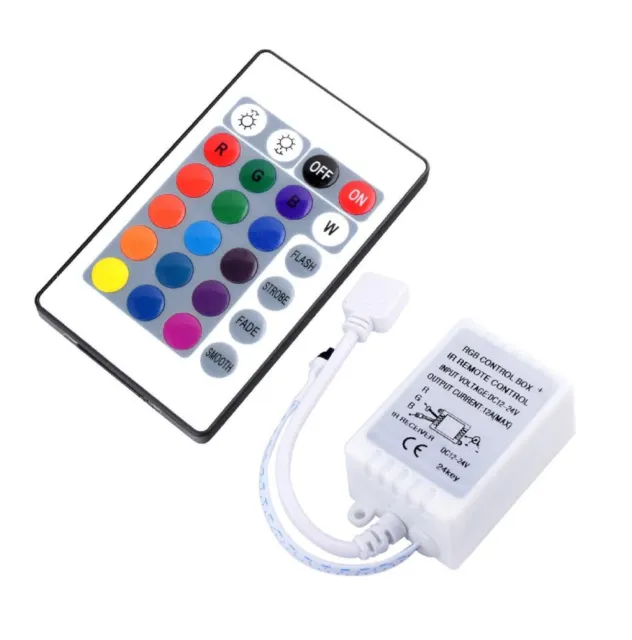 LED CONTROLLER RGB con telecomando IR 24 tasti 12-24V 6A per striscia led RGB