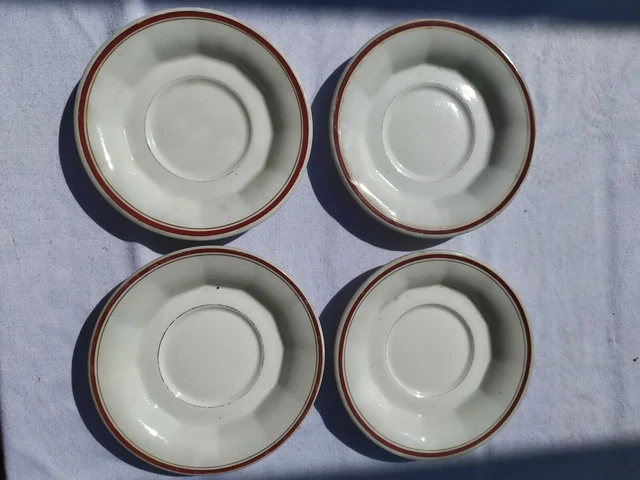 Lot De 4 Petites Assiettes Creuses, Céramique De Mehun . Bistrot. Vintage