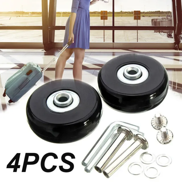 4X Suitcase Wheels Replacement For Luggage Accessories Wheels Trolley Case Wheel