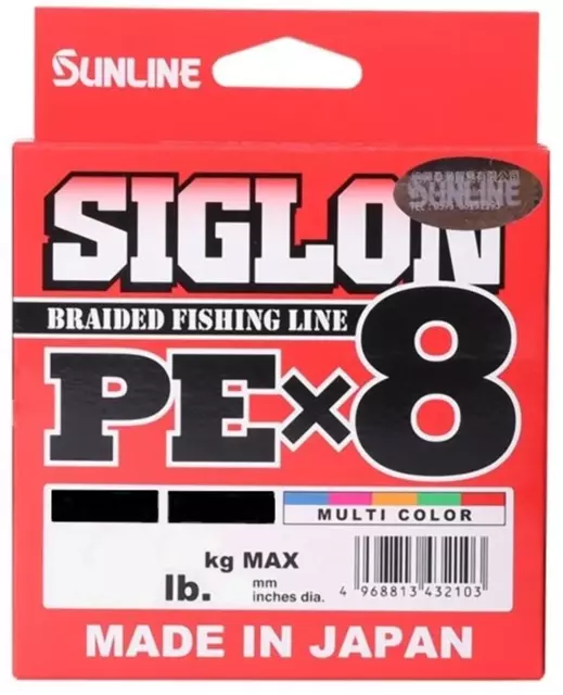 Sunline Siglon PEx8 Braided Fishing Line Hi-Vis Multi Colour 300m