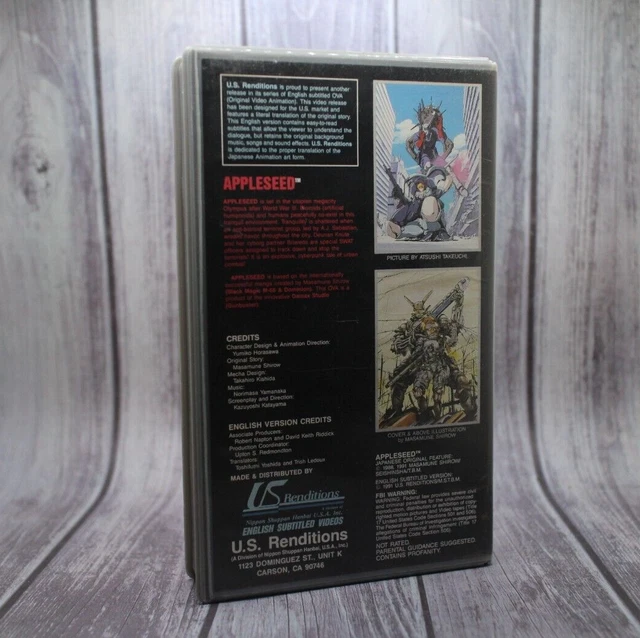 RARE VINTAGE APPLESEED Movie ANIME VHS Tape Clamshell Case Original