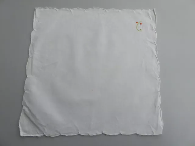 Alte Damen Stoff Taschentücher  2 Stück -  Bogenrand und Stickerei 3