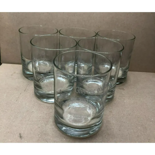 Golfers Quotes Etched Whiskey Glass Set Rock Tumblers Clear Glass Barware Set 6