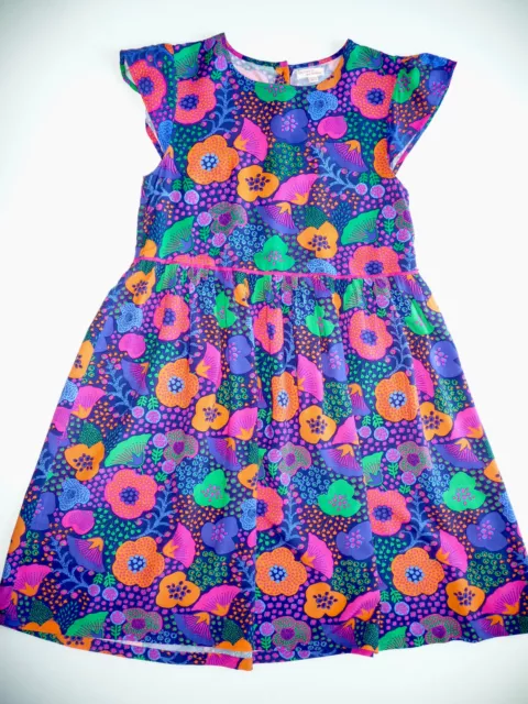 DPAM belle robe imprimé à fleurs multicolores sur fond bleu marine 12 ans