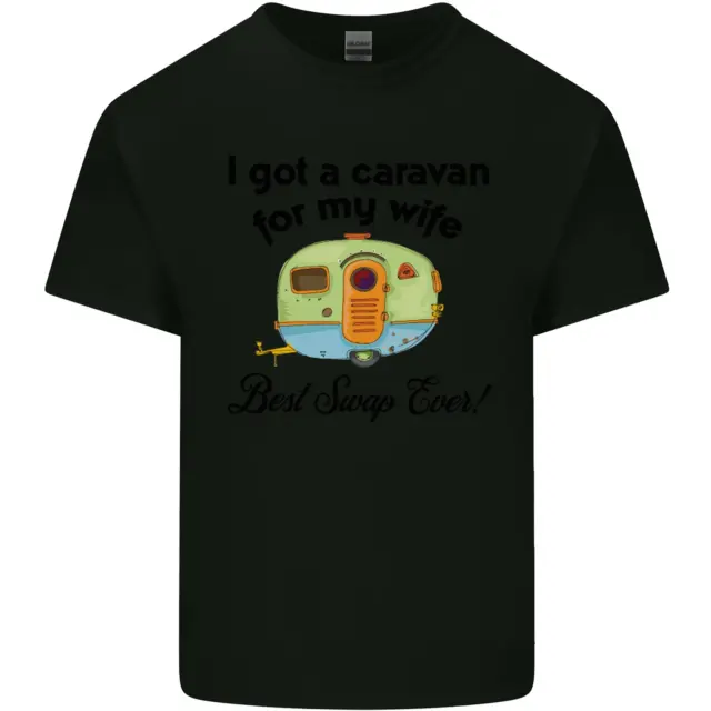 T-shirt top da uomo in cotone A Caravan for My Wife caravanning divertente