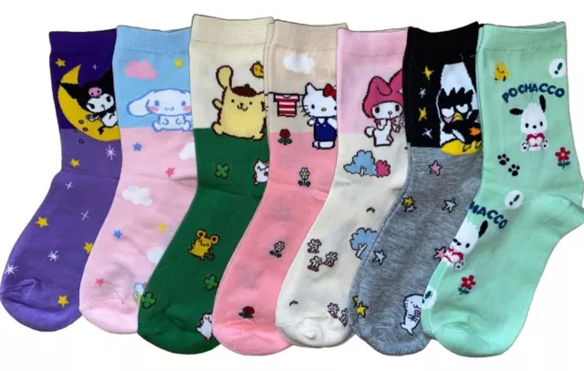 1pr ladies/older girls Hello Kitty,My Melody,Cinnamoroll etc ankle socks.UK 4-7