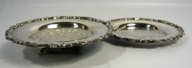 Footed Oneida Silver Plated Copper Bon-Bon Dish With Matching Side Plate