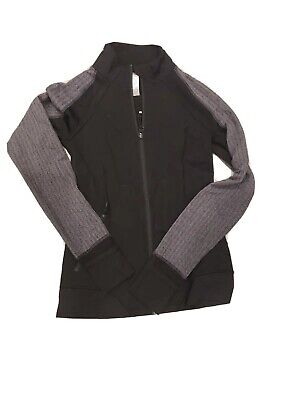 Ivivva Girls Youth Size 12 Black Gray Long Sleeve Full Zip Athletic Yoga Jacket