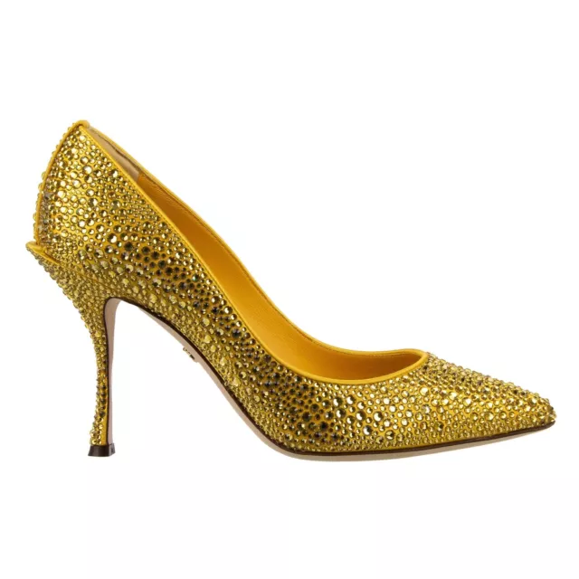 Dolce & Gabbana Decollete Cristallo Décolleté Tacchi Scarpe Lori Giallo 10025