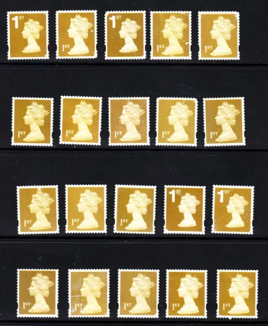 GB ELIZABETH II UNFRANKED x 20 1st class stamps MISC112-6