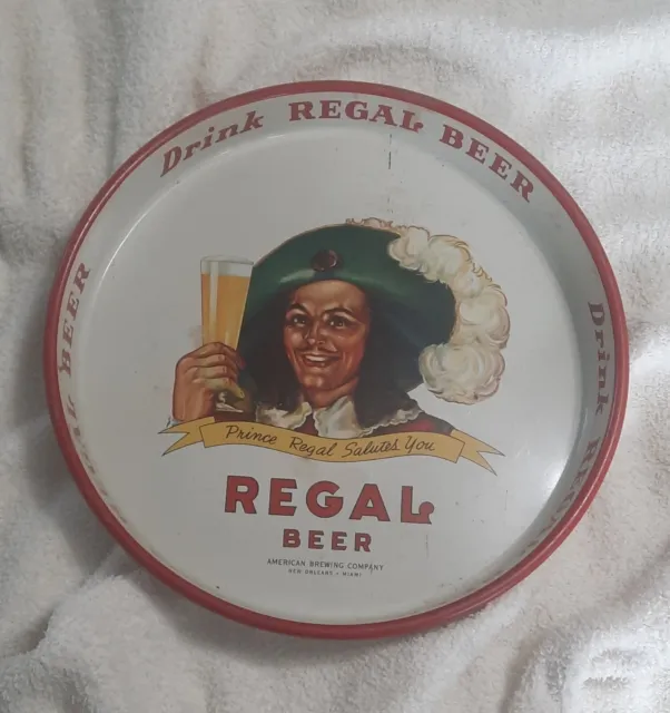Vintage Regal Beer Serving Tray Metal American Brewing Company New Orleans Rare
