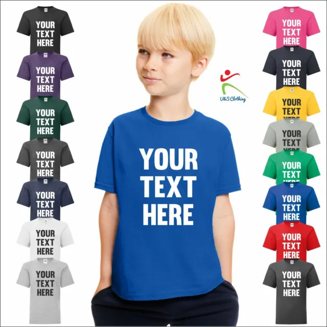 T-shirt personalizzata Fruit of The Loom ragazzi iconica stampata personalizzata causale