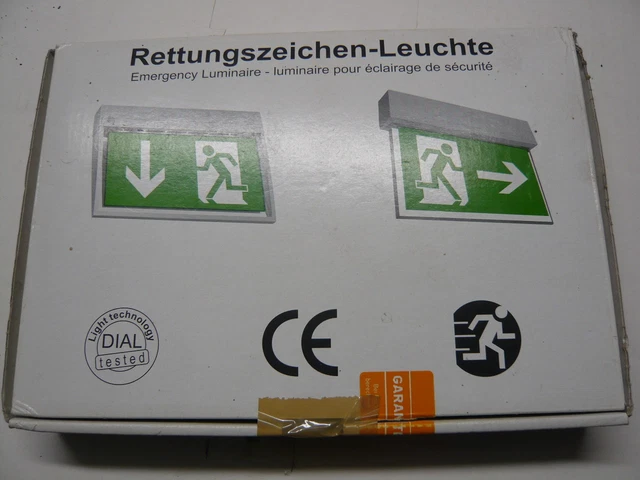 RP-Technik LED-Rettungszeichenleuchte KMU003 – Mit Piktogrammen, IP54, 24 M Erkennungsweite