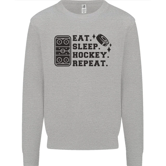 Eat Sleep Hockey Repeat Street Ice Funny Mens Sweatshirt Jumper