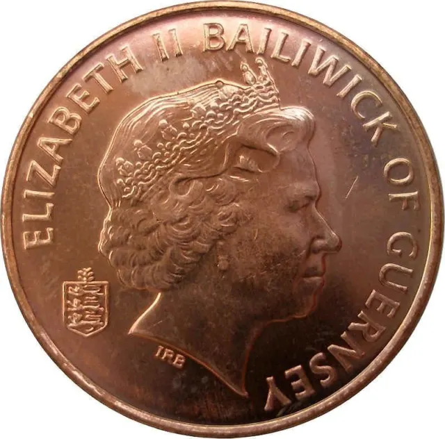 Giernésiais Coin 1 Penny | Queen Elizabeth II | Crab | Guernsey | 1998 - 2012