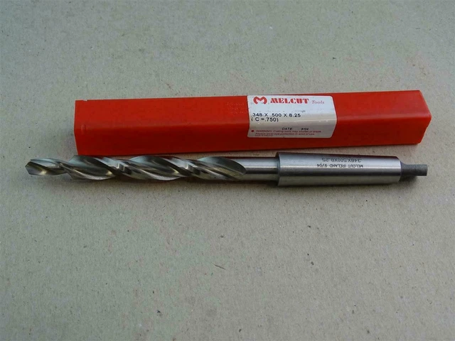 Melcut Tools  .500" Drill .348 Pilot Twist Drill, Morse Taper Shank , .500"