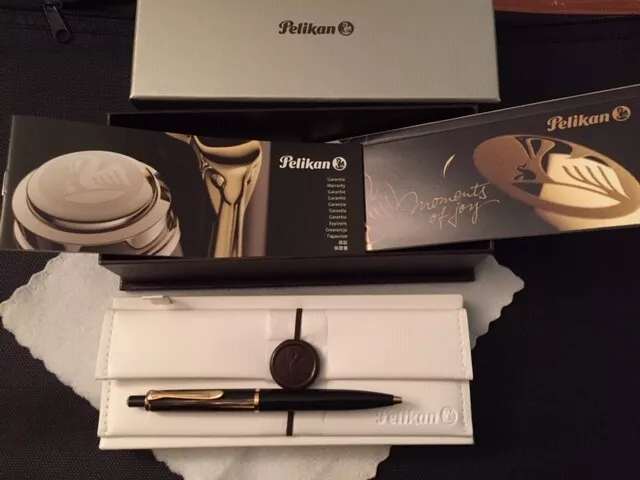 Vintage Pelikan M400 Tortoiseshell Ballpoint Pen & Wallet with Box and Paper NOS 2