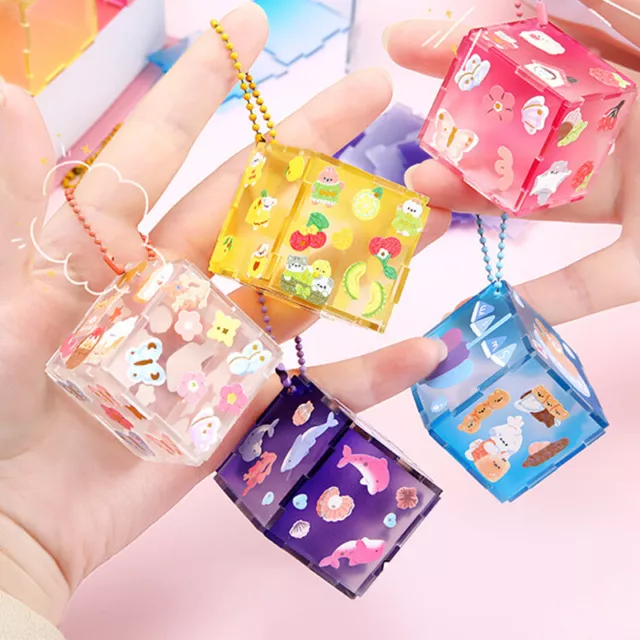 1Pcs Kawaii Cube Keychain DIY Schoolbag Pendant Decorative Mobile Phone ChaYB