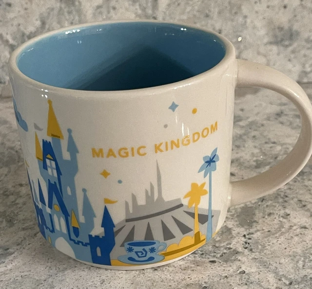 STARBUCKS 14OZ &YOU Are Here" Disney Magic Kingdom Coffee Mug Display