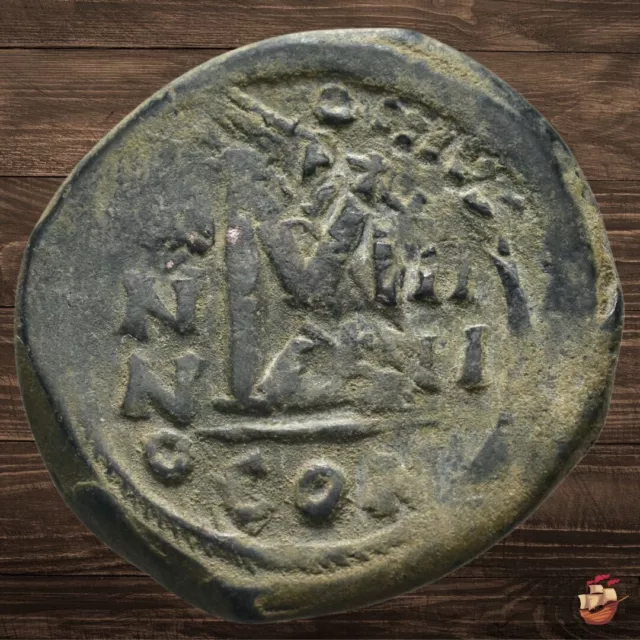 Byzantine Follis coin - Phocas & Leontia (602-610 AD) Constantinople 30 mm @1993