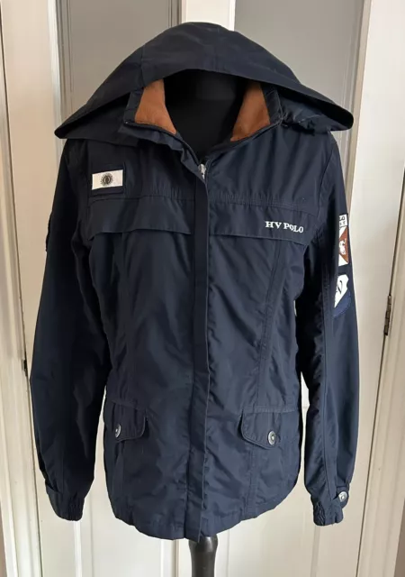 HV Polo Society Navy Windbreaker Jacket Equestrian Womens Size L