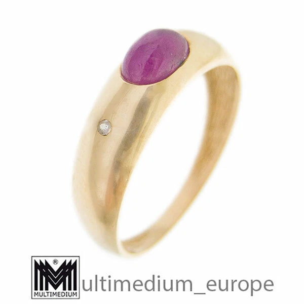 585 yellow gold ruby diamond finger ring band ring gold ring ruby