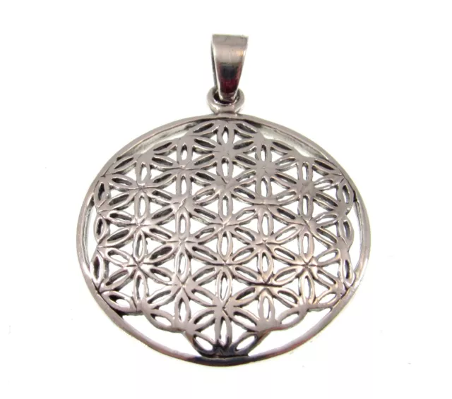 Solid 925 Sterling Silver Tree of Life Kabbalah/Mandala FLOWER OF LIFE Pendant