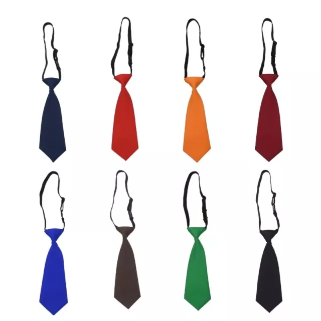 Boys School Tie Children s Necktie for Weddings Solid Color Buckle Ties