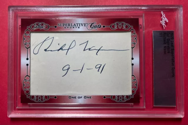 Richard Nixon 1/1 Leaf & Patricia Pat Nixon Beckett-Jsa Auto Cut Signature Set
