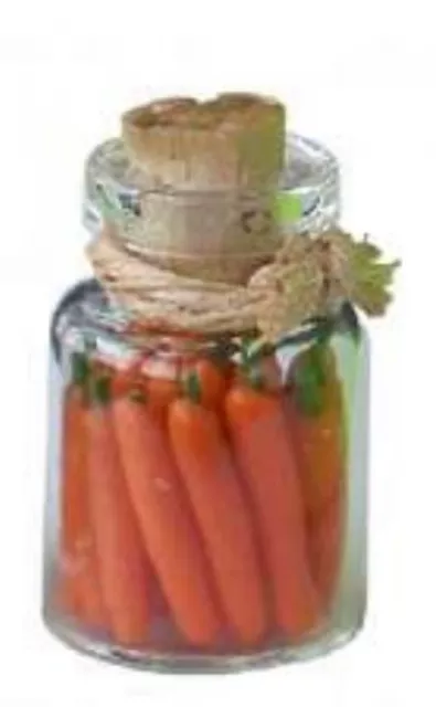 Puppenstube Miniatur - Gemüsekonserve - Gemüse-Glas Möhren - Karotten 2,5cm