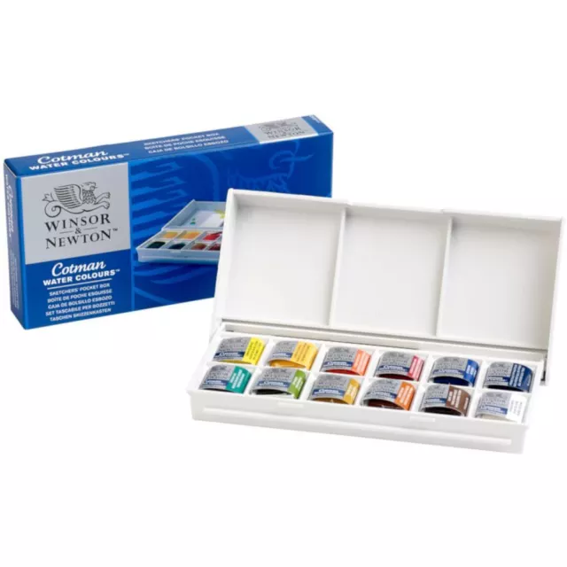 Winsor & Newton Cotman Aquarell Skizzierer Taschenbox 12er Set